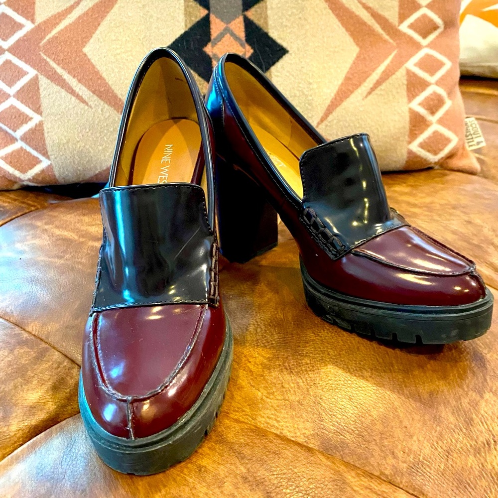 Nine West Mad4Youo 90s Style Platform Block Heeled Loafer